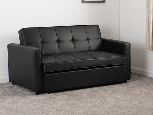 Astoria Sofa Bed in Black Faux Leather