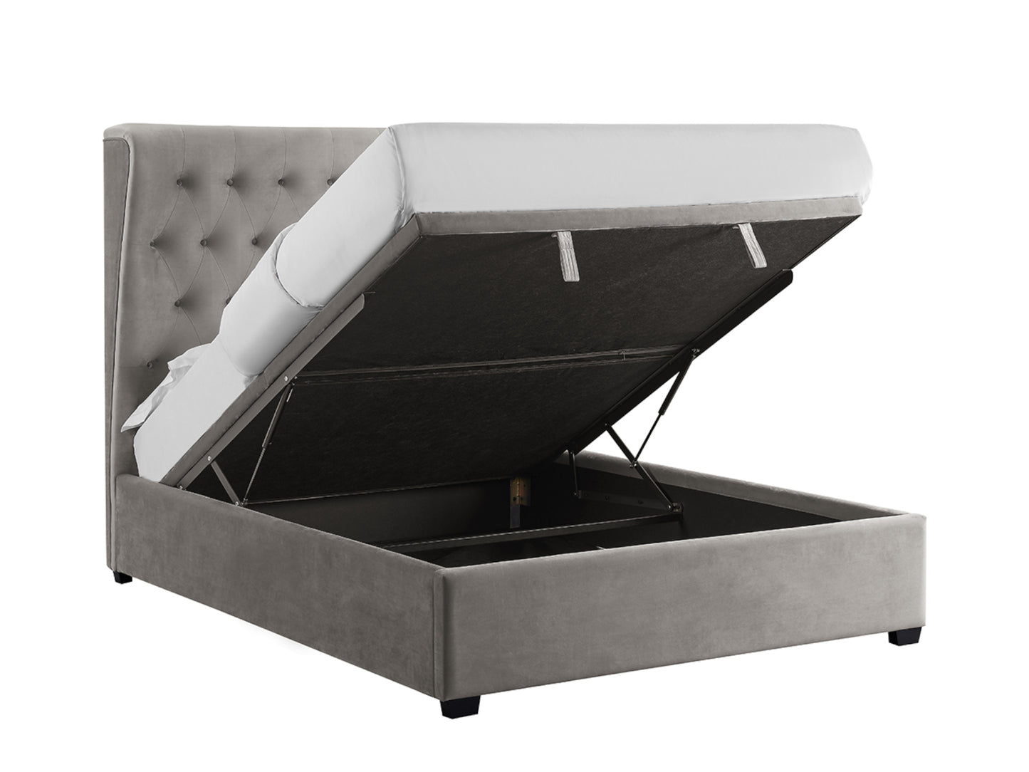 Belgravia Ottoman Bed Frame in Soft Grey Velvet