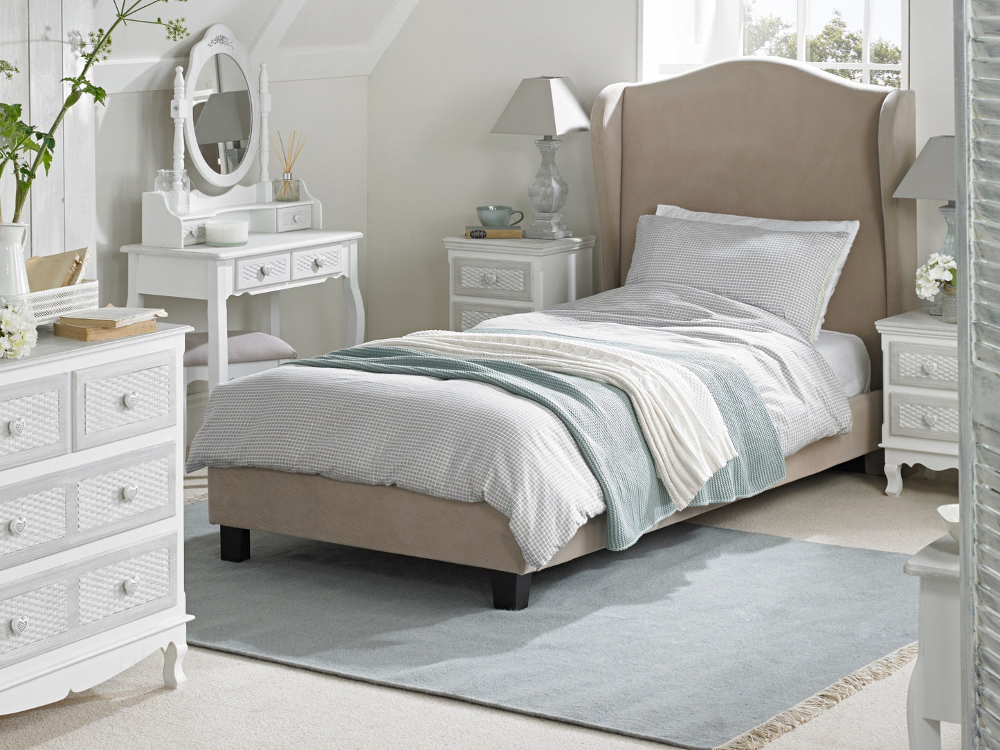 Brittany  Shabby Chic Lattice Bedroom Furniture