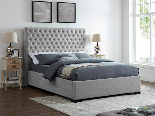 Cavendish Bed Frame in Soft Grey Velvet