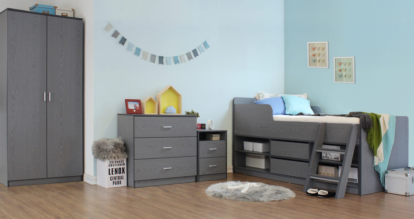 Felix Low Sleeper Bed in Grey