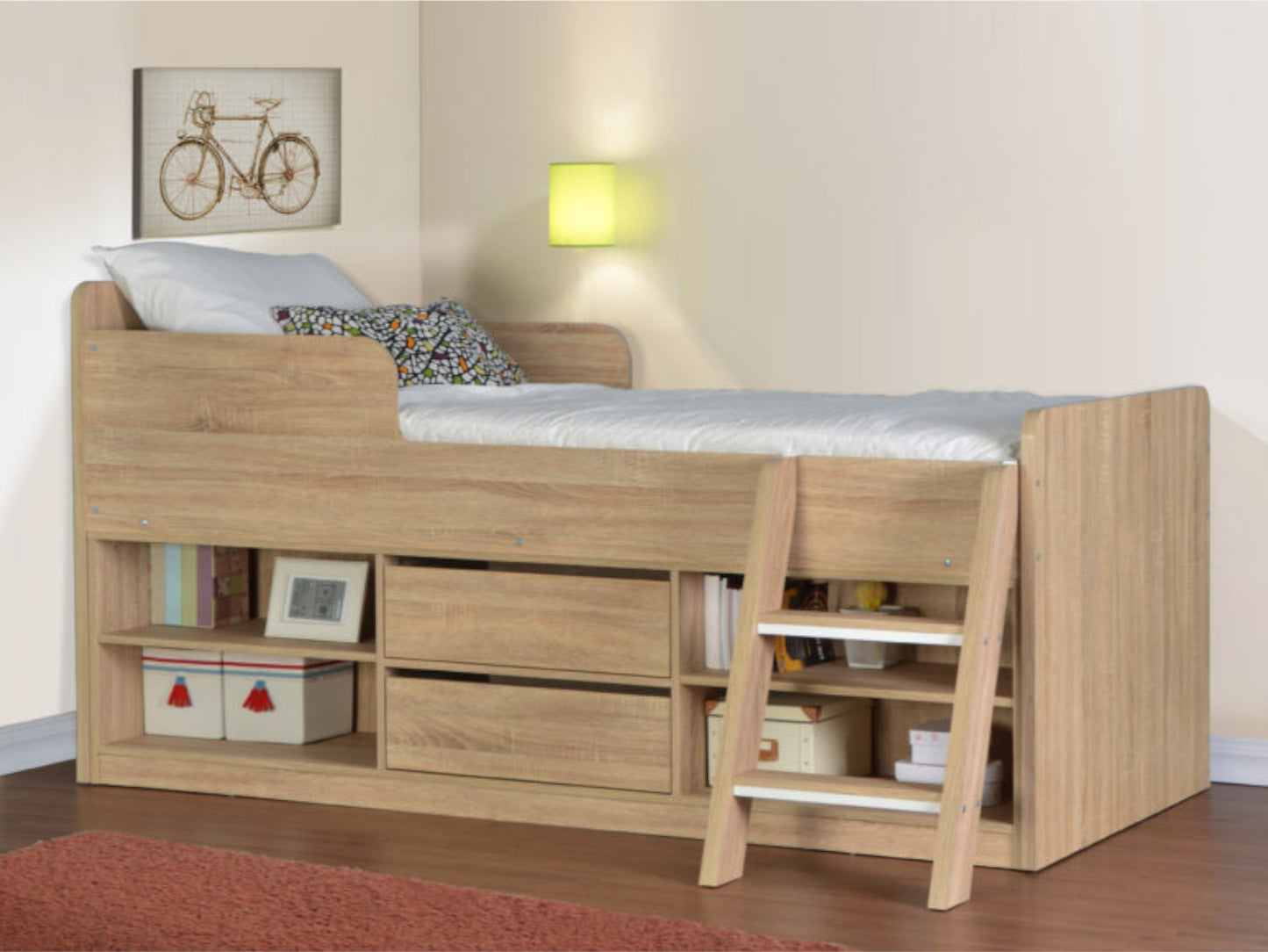 Felix Low Sleeper Bed in Oak Effect