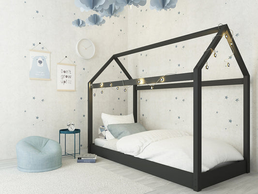 Hickory Kids House Bed in Black