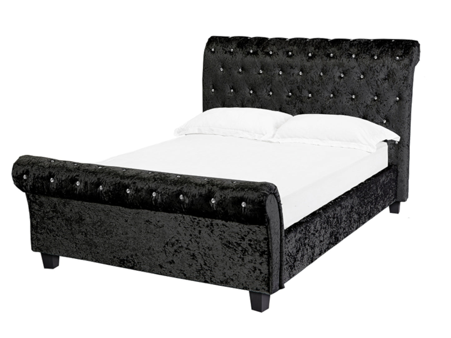 Isabella Bed Frame in Crushed Velvet Black