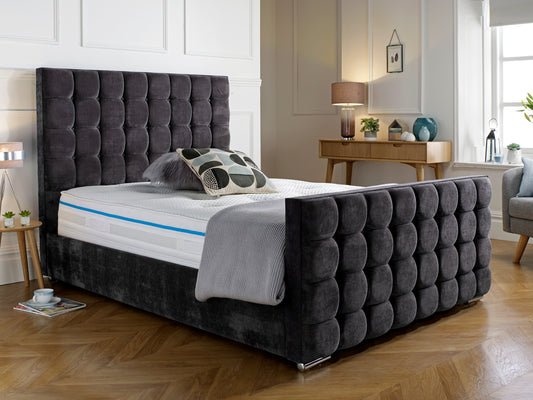 Cube Luxury Bed Frame in Coniston Charcoal