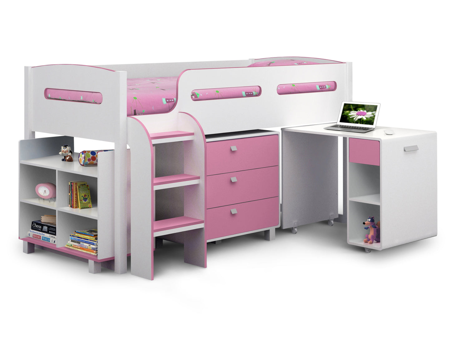 Kimbo Cabin bed in White/Pink