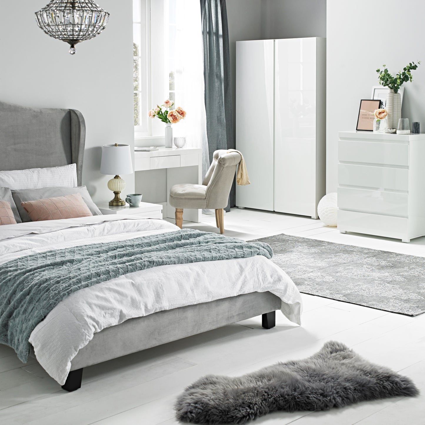 Puro Bedroom Furniture in White Gloss