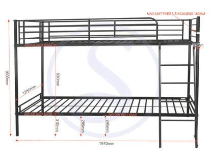 Brogan Metal Bunk Bed in White