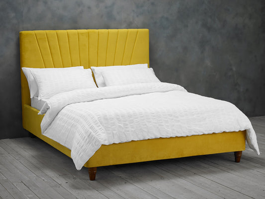 Lexie Bed Frame in Mustard Yellow