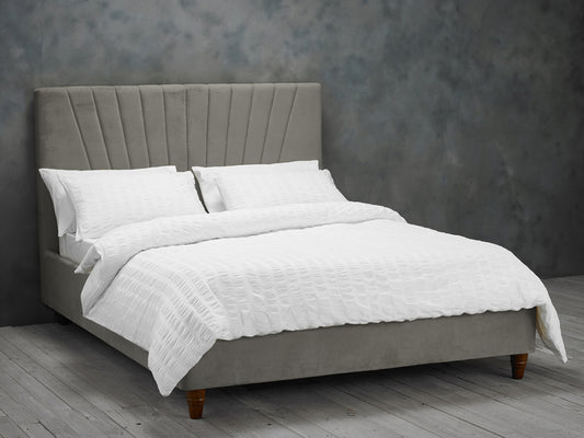 Lexie Bed Frame in Silver Velvet