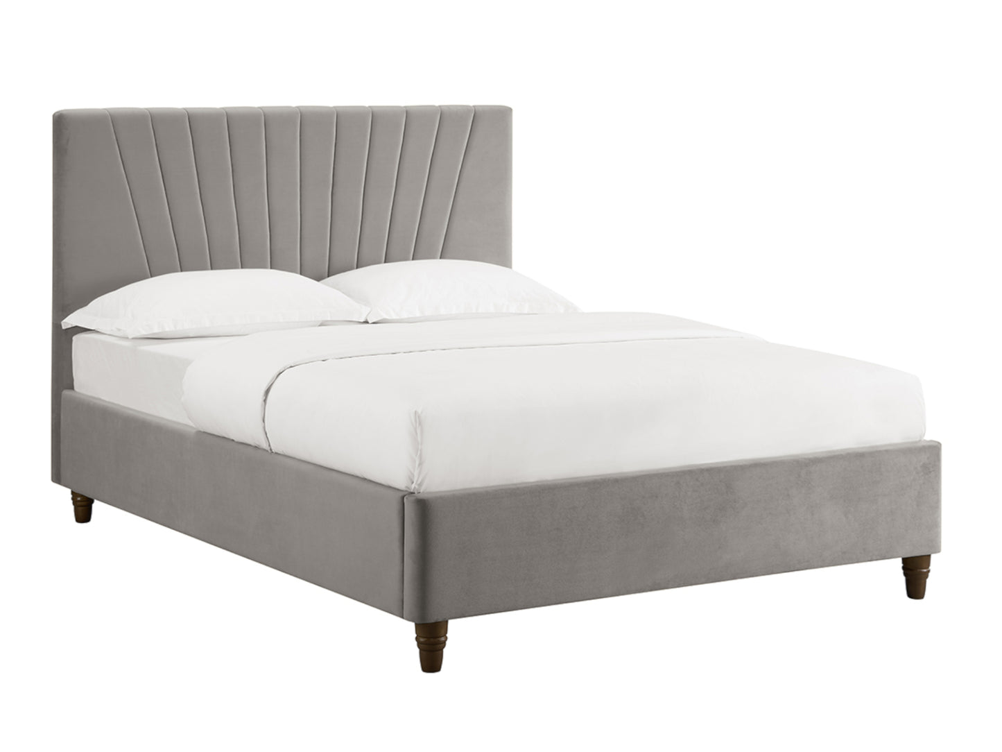 Lexie Bed Frame in Silver Velvet