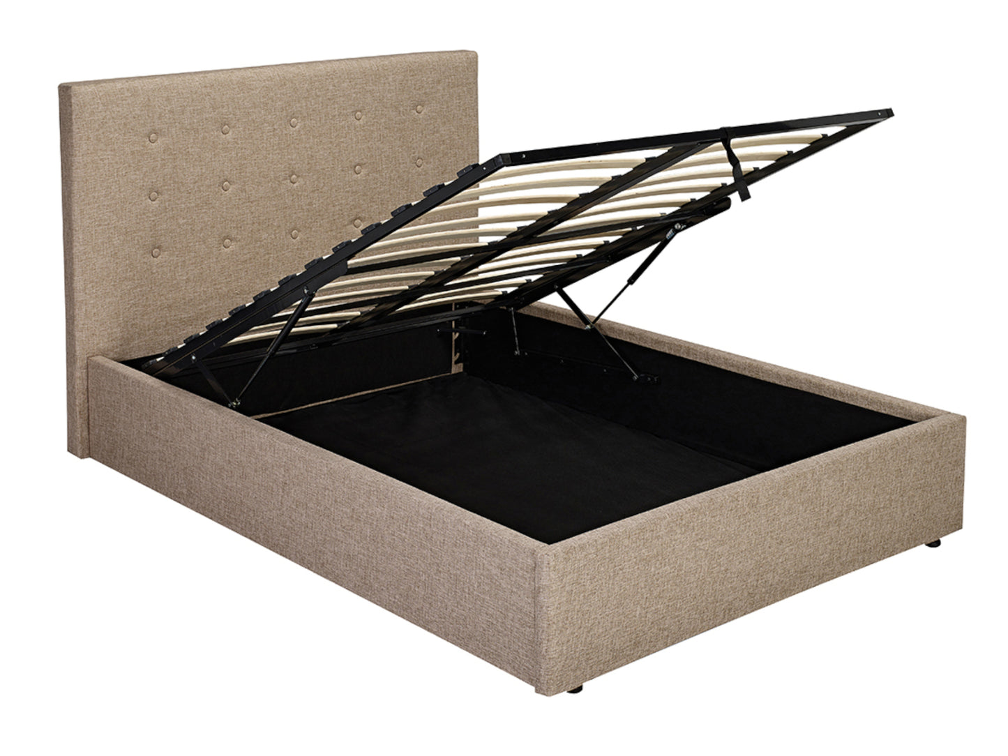 Lucca Ottoman Storage Bed Frame in Soft Beige