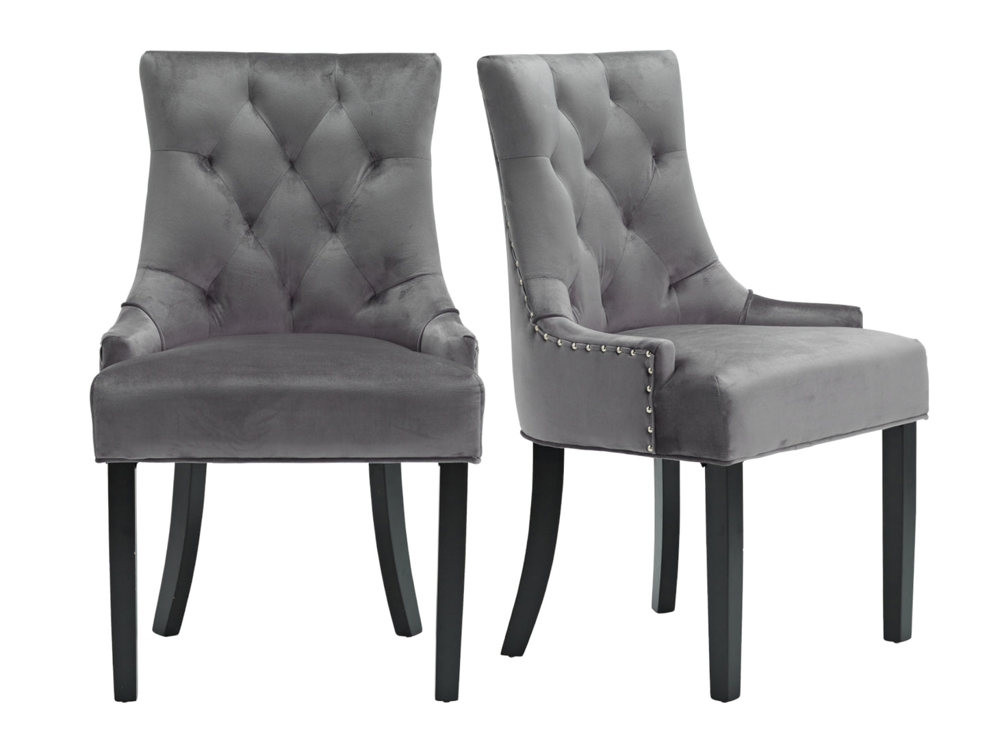 Morgan Dining Chair in Grey (2 Pack)