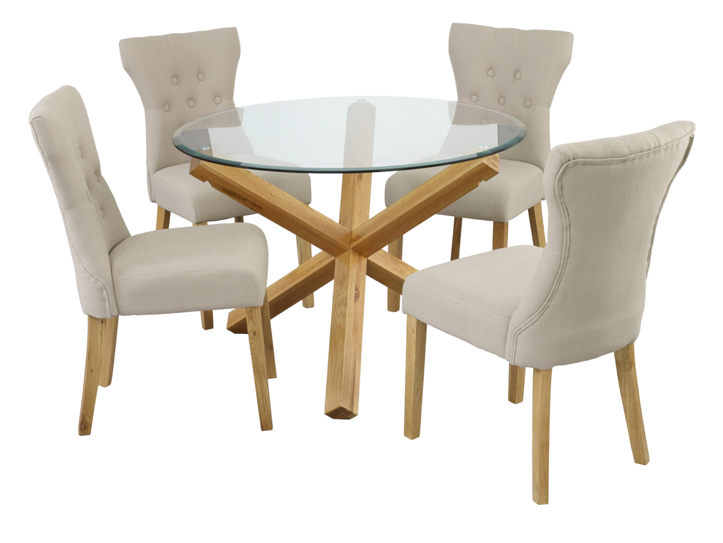 Naples Dining Chair in Beige (2 Pack)