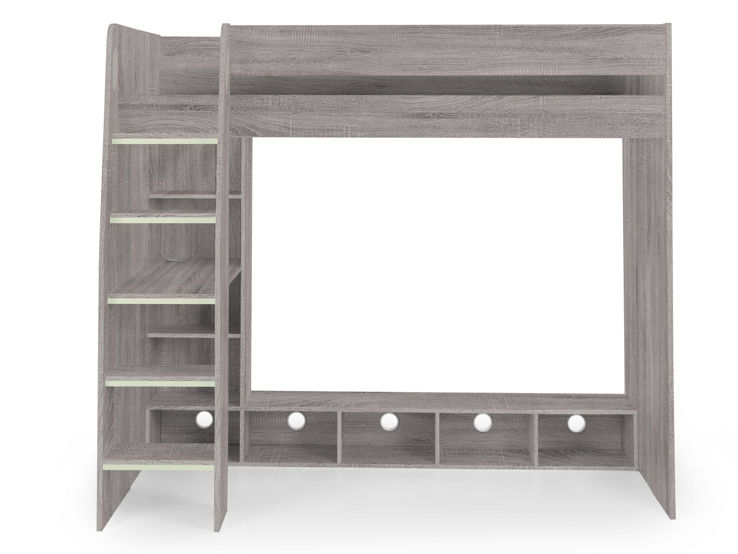 Nebula Gaming Bed with Desk in Grey Oak