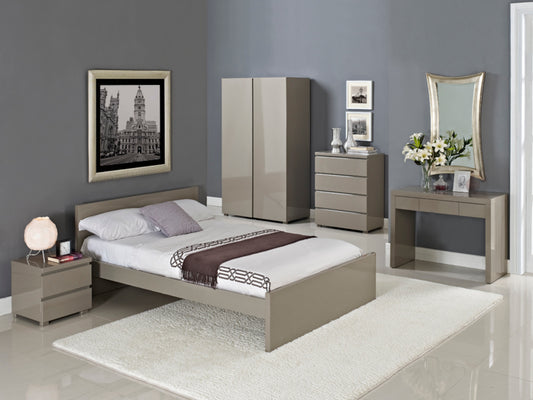 Puro Bedroom Furniture in Stone Gloss