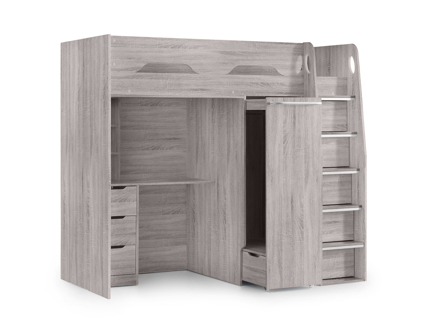 Pegasus High Sleeper - Grey Oak