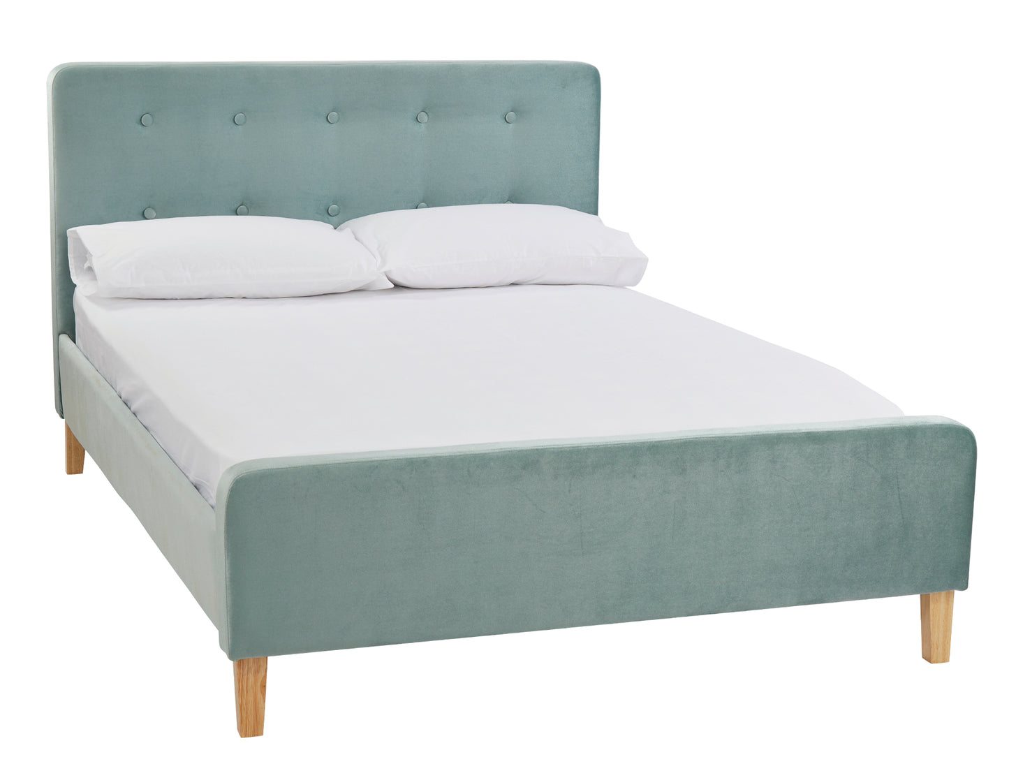 Pierre  Bed Frame in Velvet Aqua