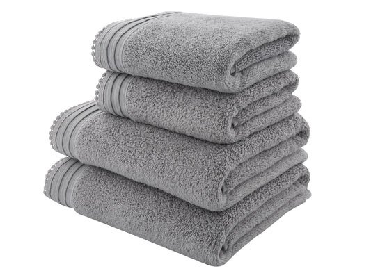 Catherine Lansfield Pom Pom Zero Twist Towels in  Silver