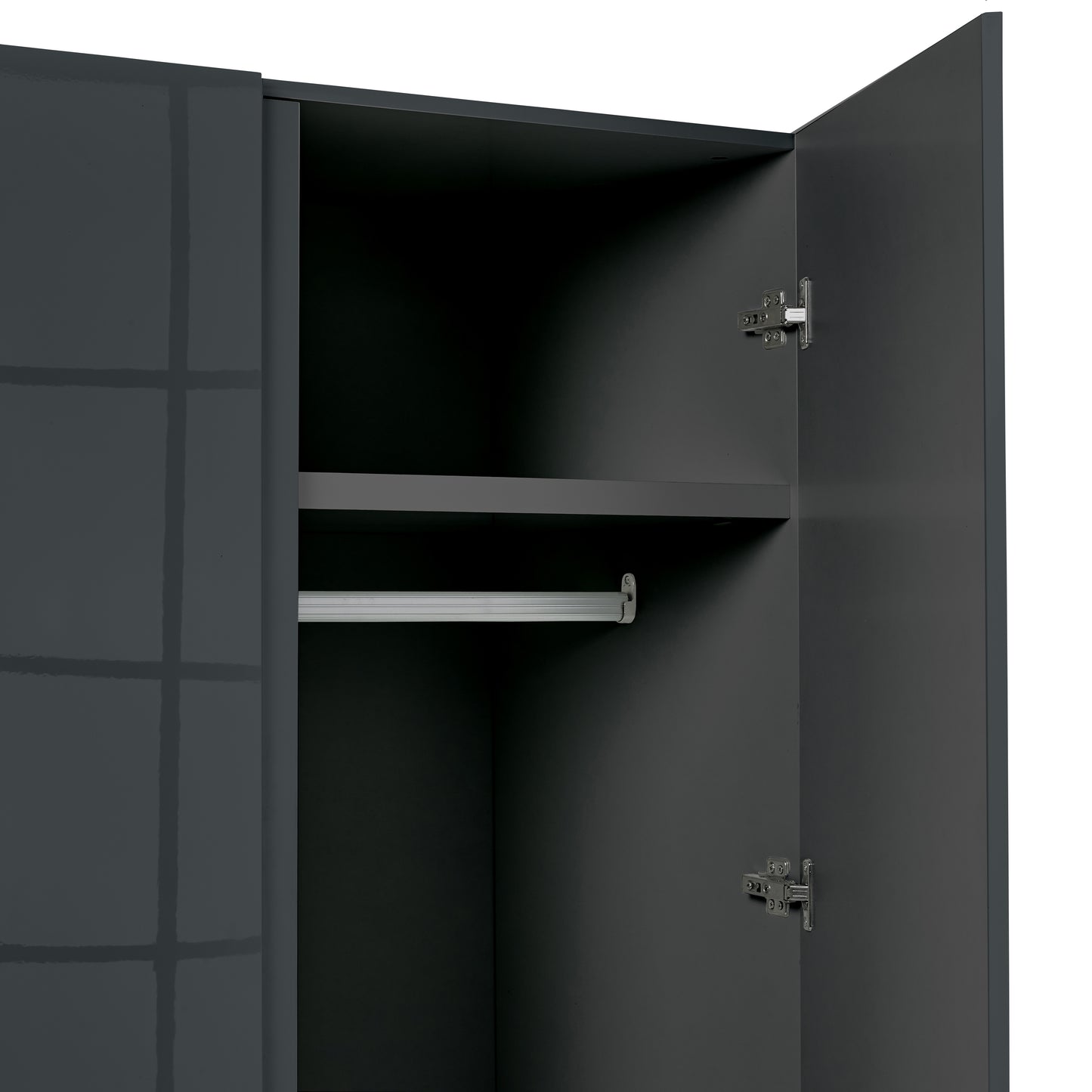 Puro Bedroom Furniture in Charcoal Gloss