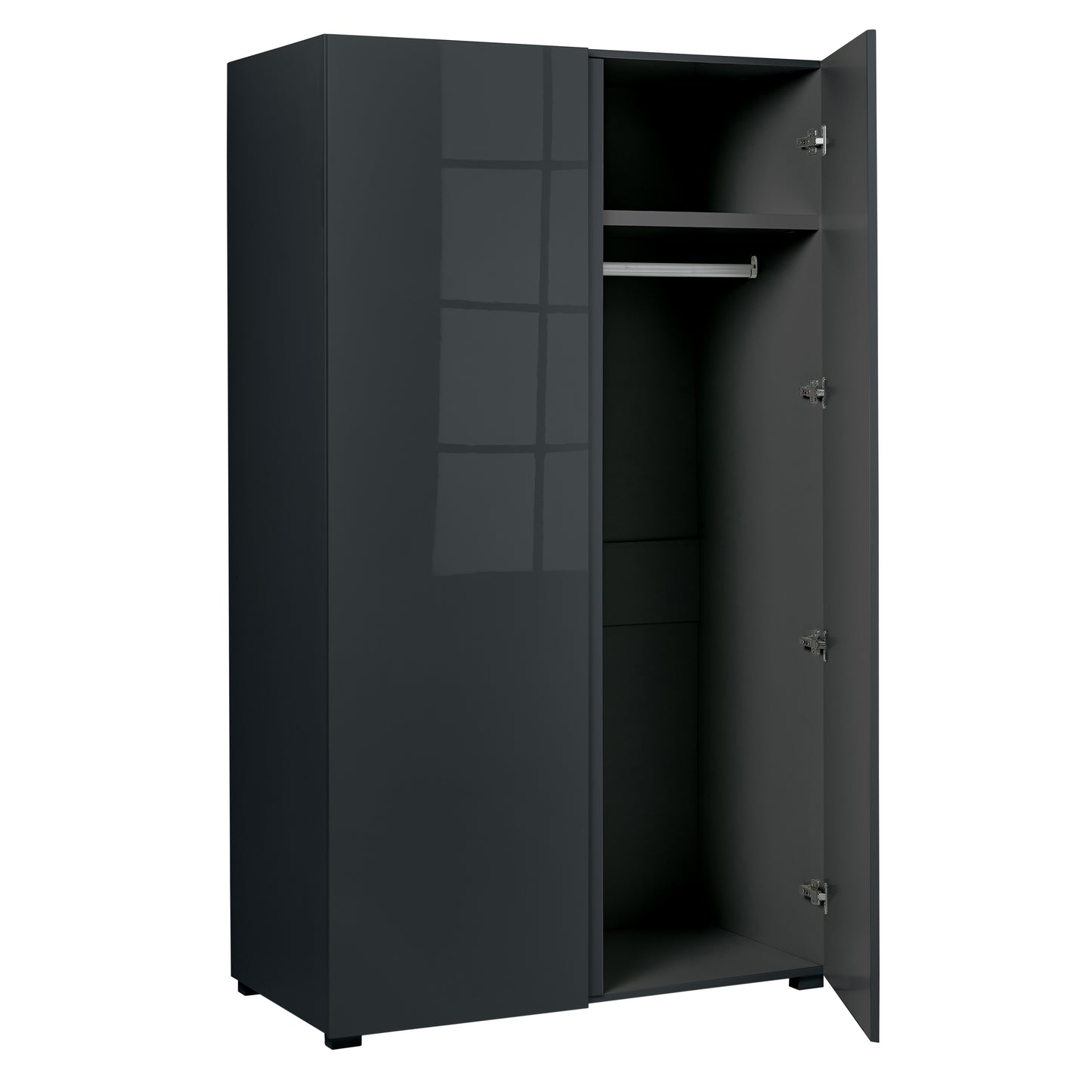 Puro Bedroom Furniture in Charcoal Gloss