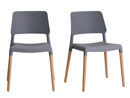 Riva Dining Chair in Grey (2 Pack)