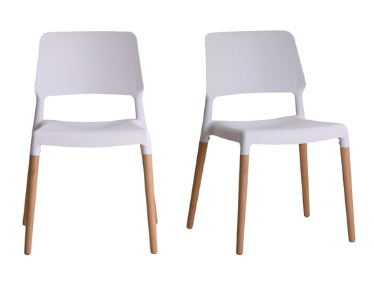 Riva Dining Chair in White (2 Pack)