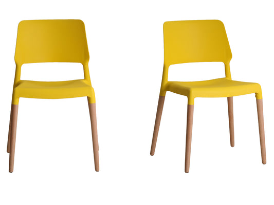 Riva Dining Chair in Yellow (2 Pack)