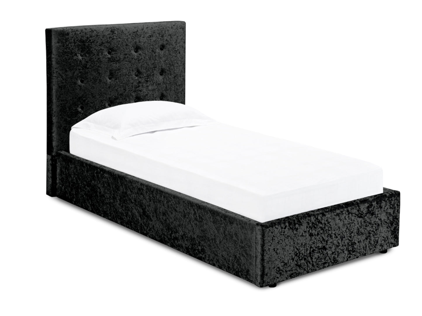 Rimini Ottoman Storage Bed Frame in Crushed Black