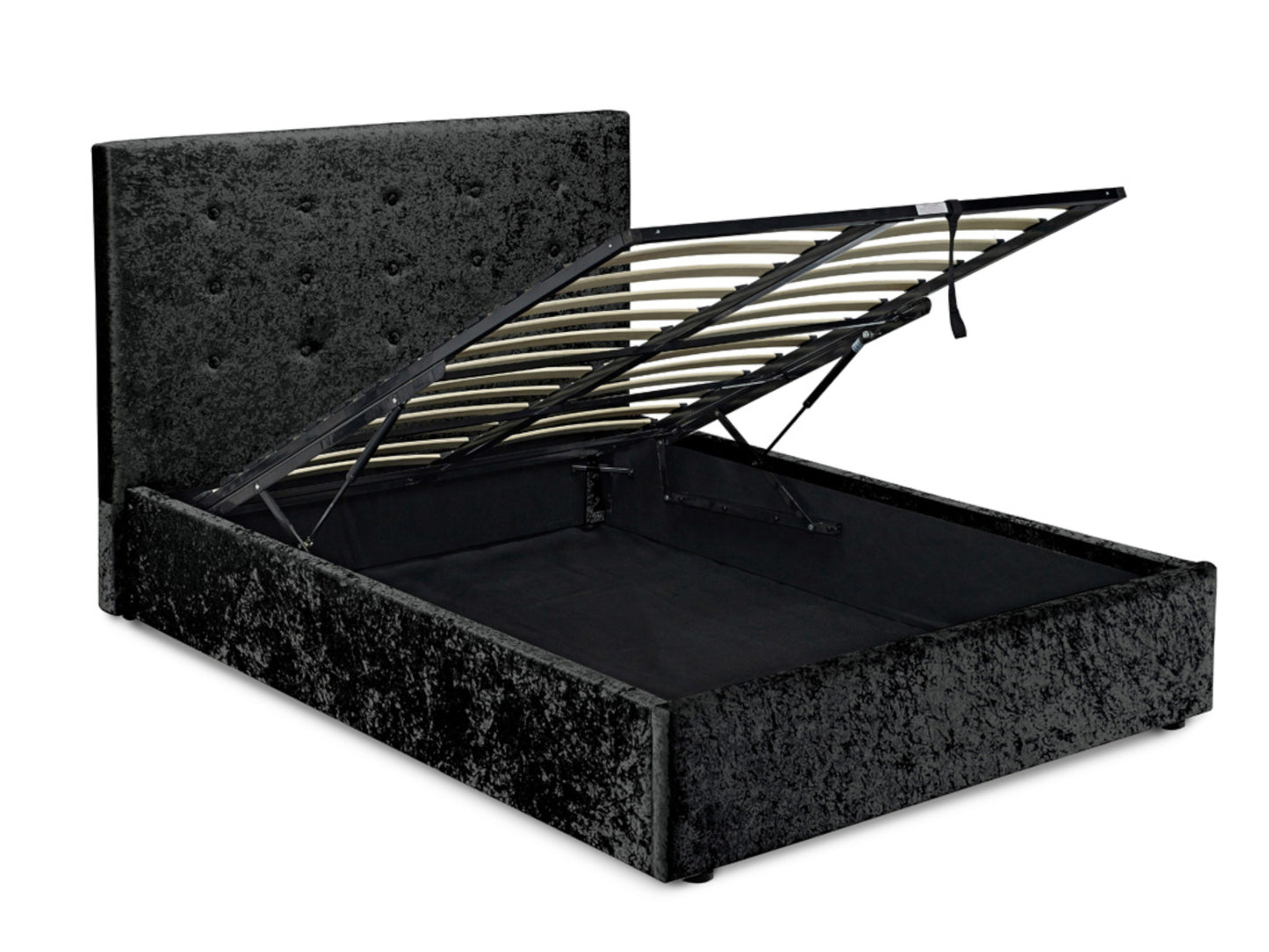 Rimini Ottoman Storage Bed Frame in Crushed Black