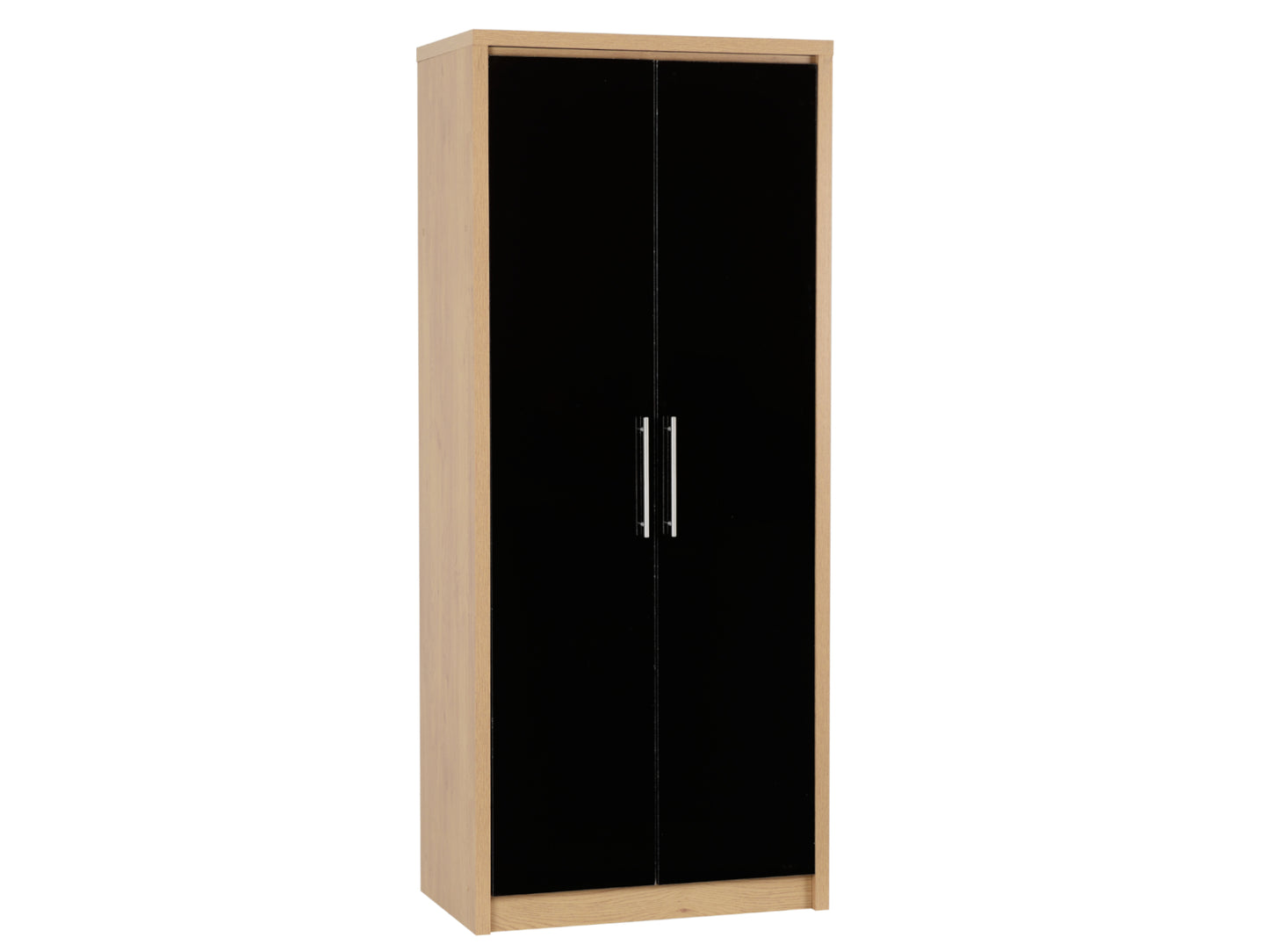 Seville Bedroom Furniture Black Gloss and Oak Effect