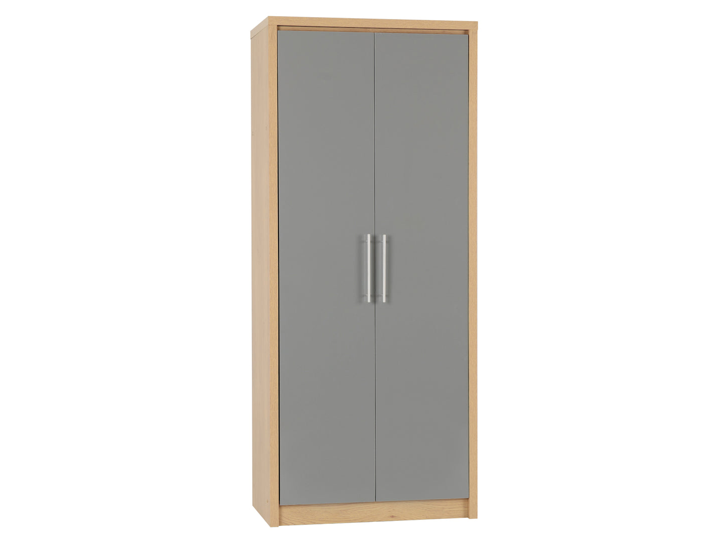 Seville Bedroom Furniture Grey Gloss and Oak Effect