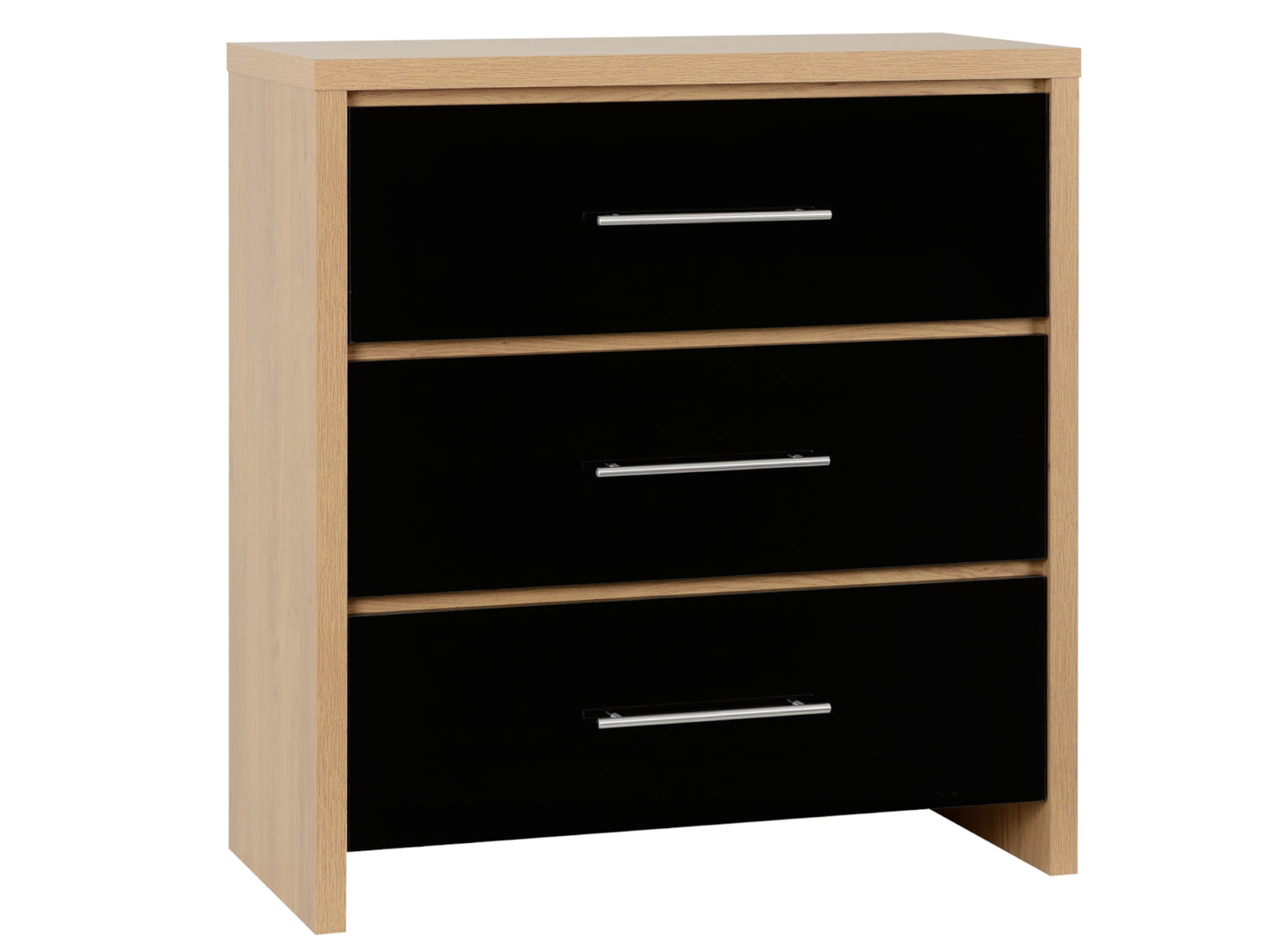 Seville Bedroom Furniture Black Gloss and Oak Effect