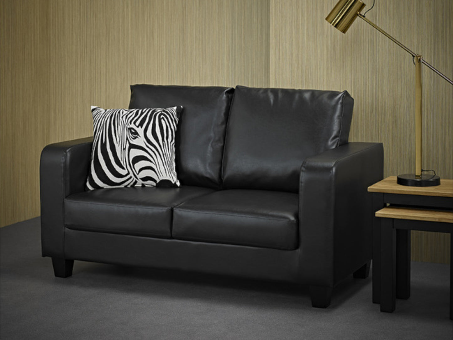 Sofa in a Box in Black Faux Leather