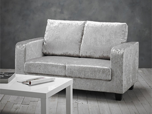 Sofa in a Box in Crushed Velvet Silver
