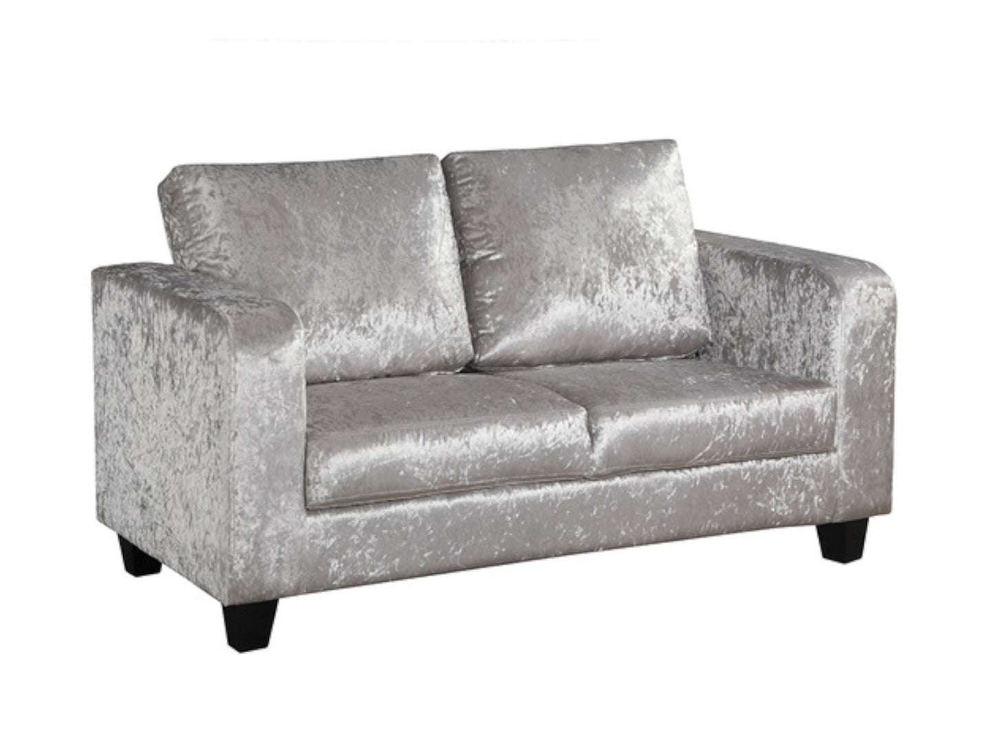 Sofa in a Box in Crushed Velvet Silver