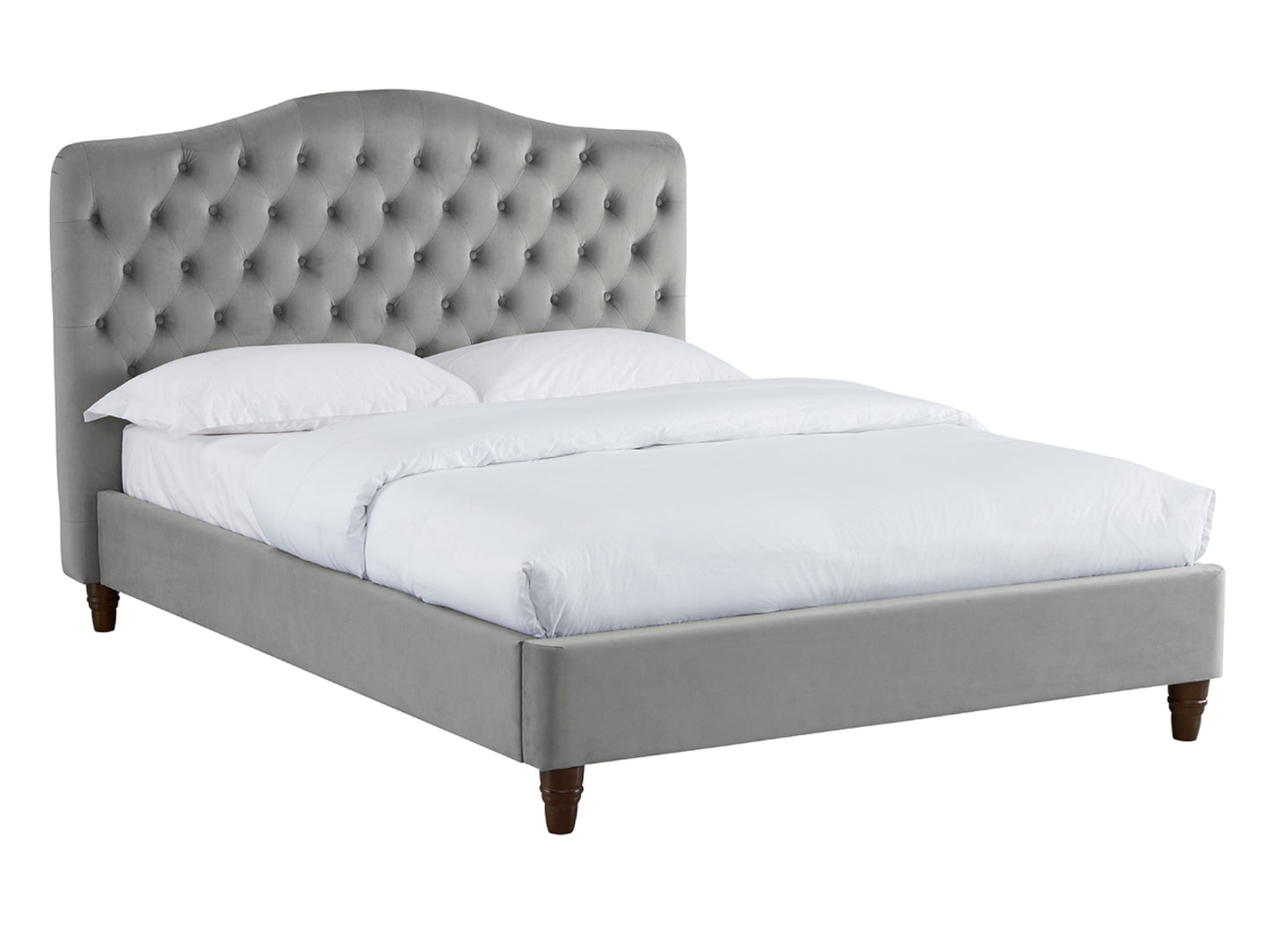 Sorrento Bed Frame in Silver Velvet