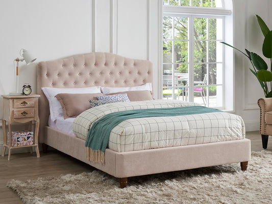 Sorrento Bed Frame in Pink Velvet