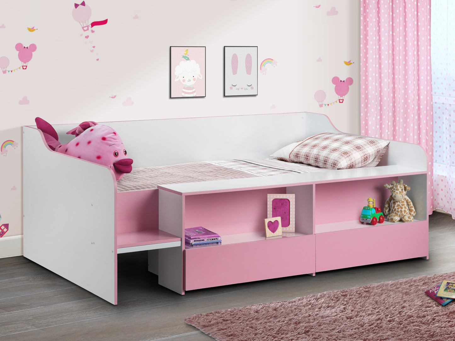 Stella Low Sleeper Bed in Pink