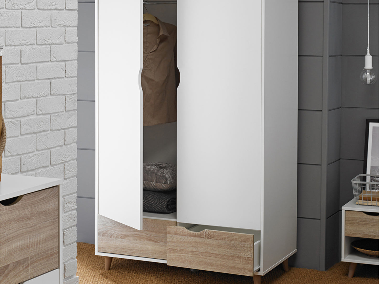 Stockholme Bedroom Furniture in White and Oak