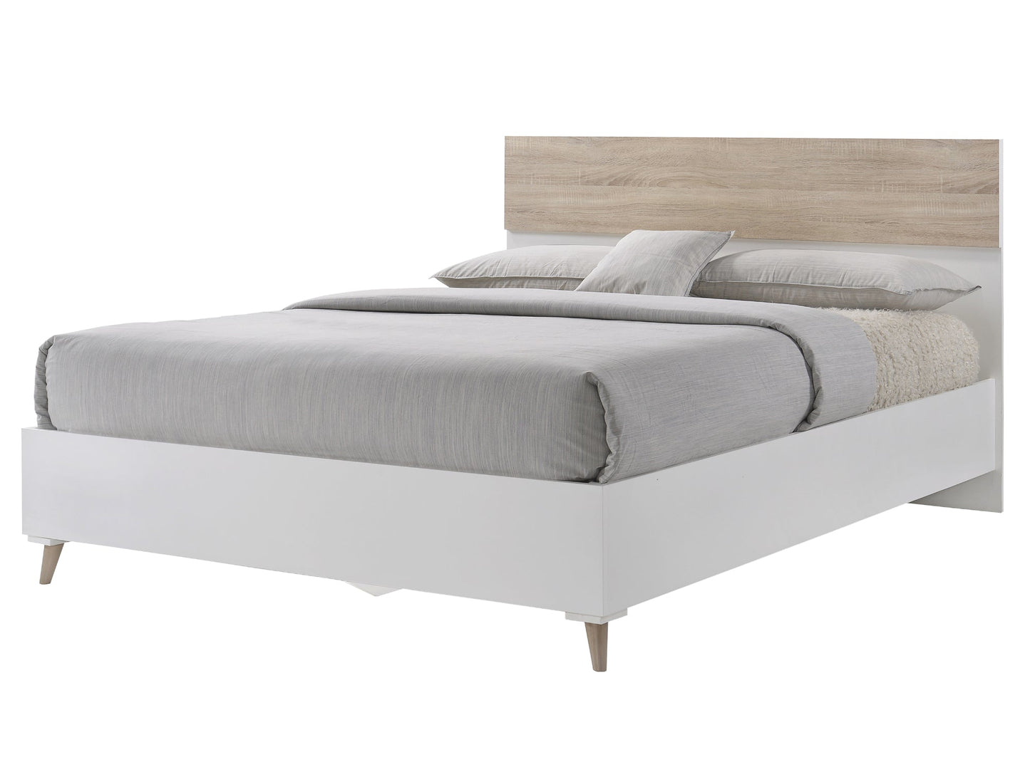 Stockholme Bed Frame in White and Oak