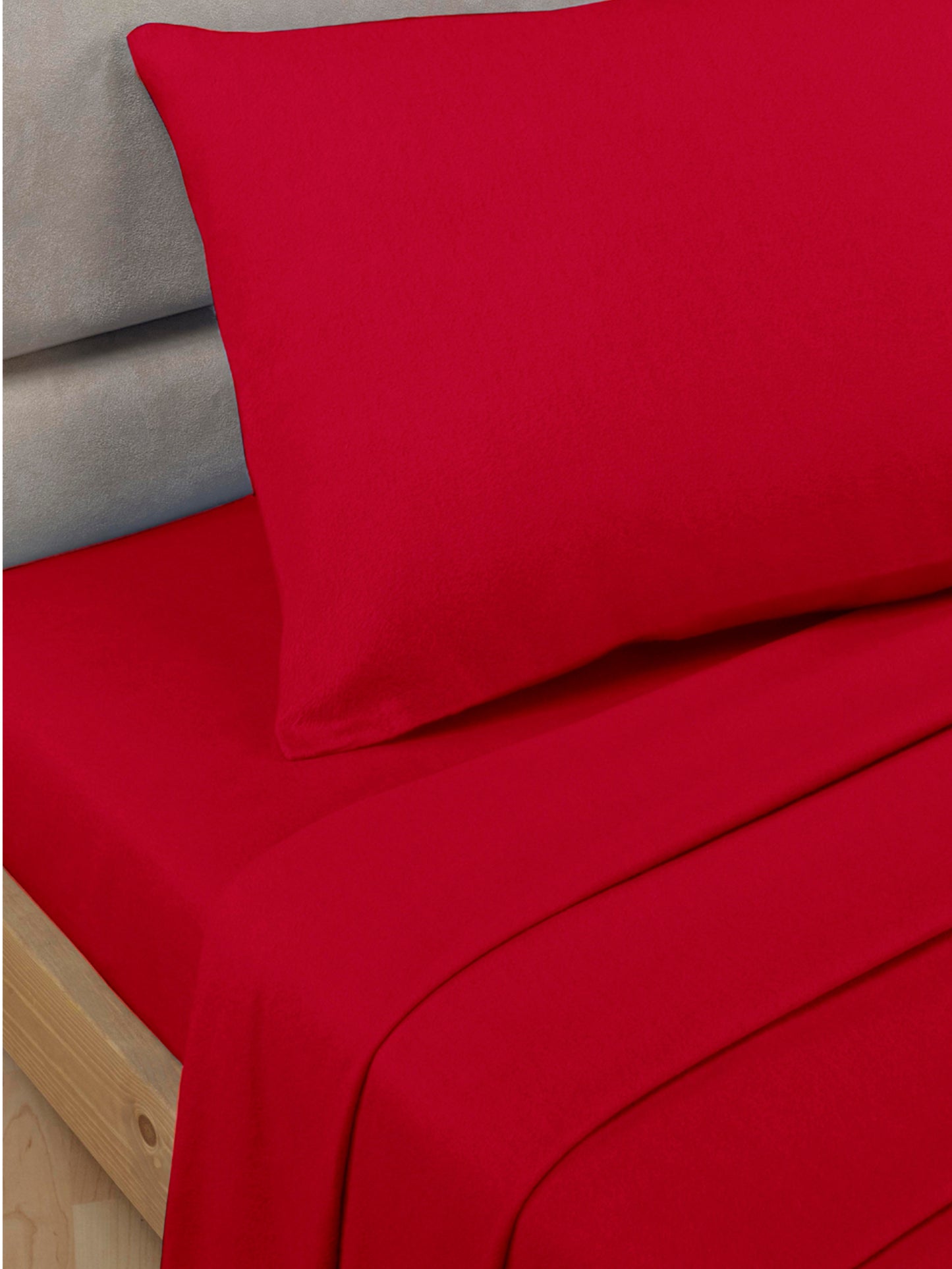 Percale Luxury Fitted Sheet Red