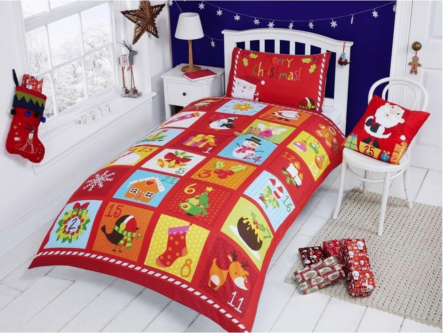Advent Calendar Christmas Bedding Set Multi