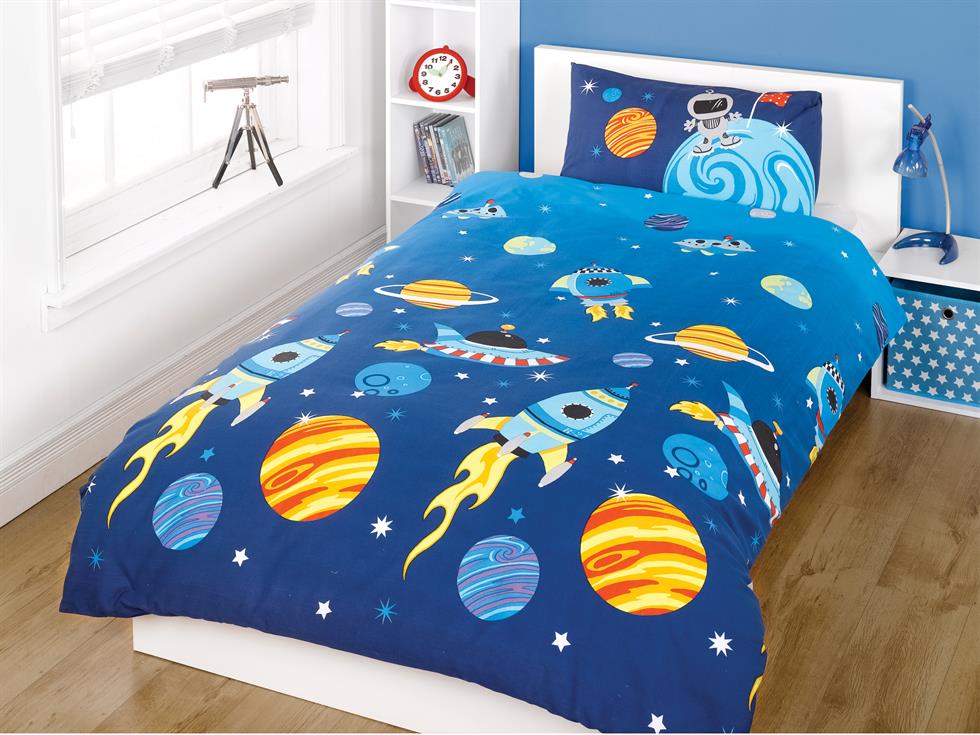 Rockets Childrens Bedding Set Blue