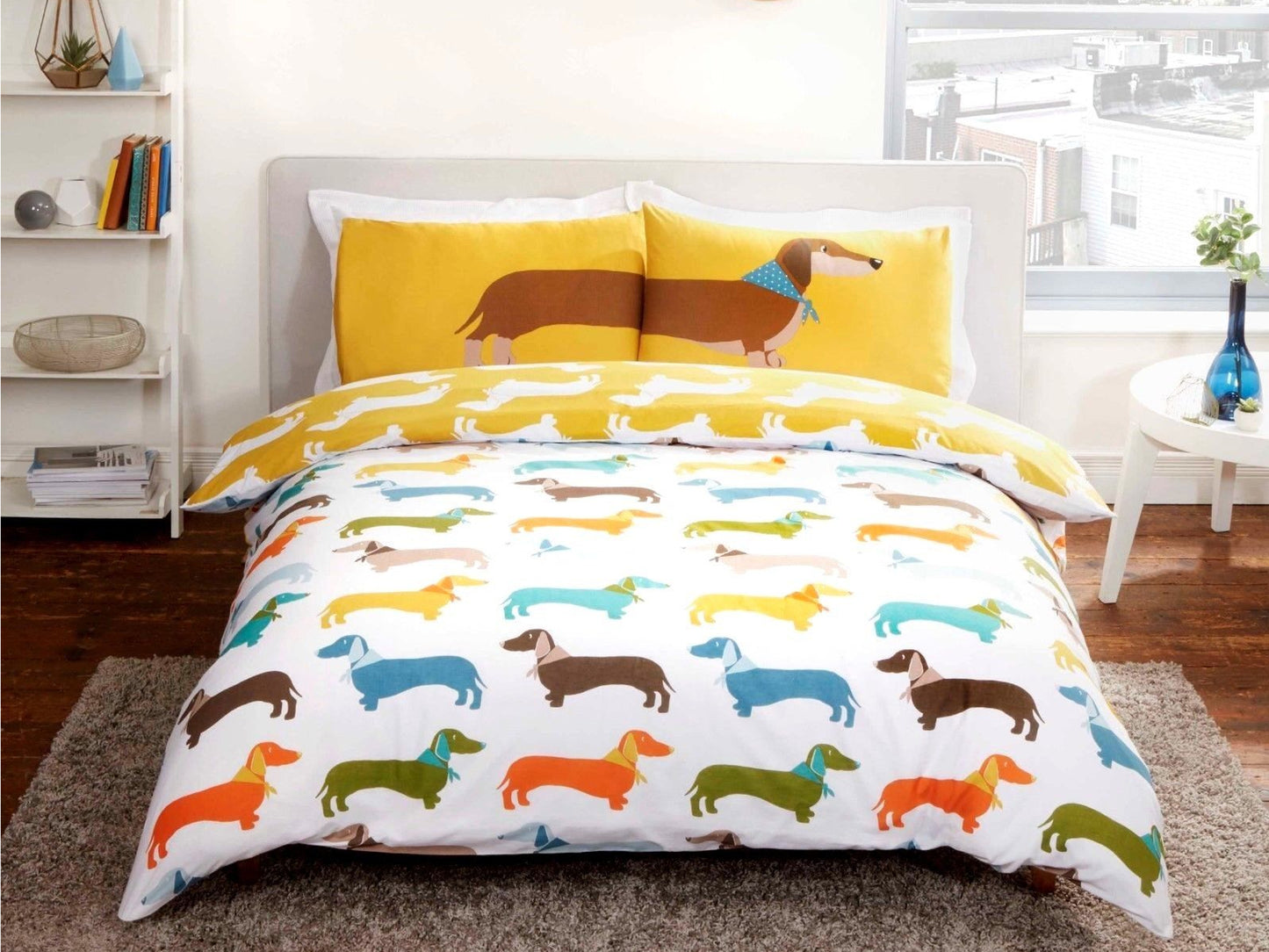 Sausage Dog Bedding Set Multi