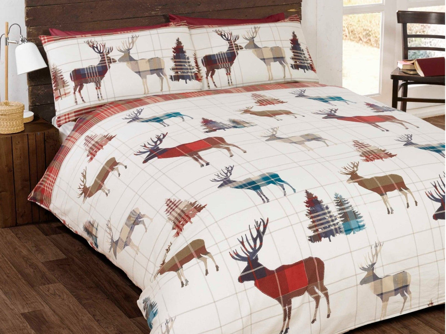 Woodland Stag Bedding Set Red