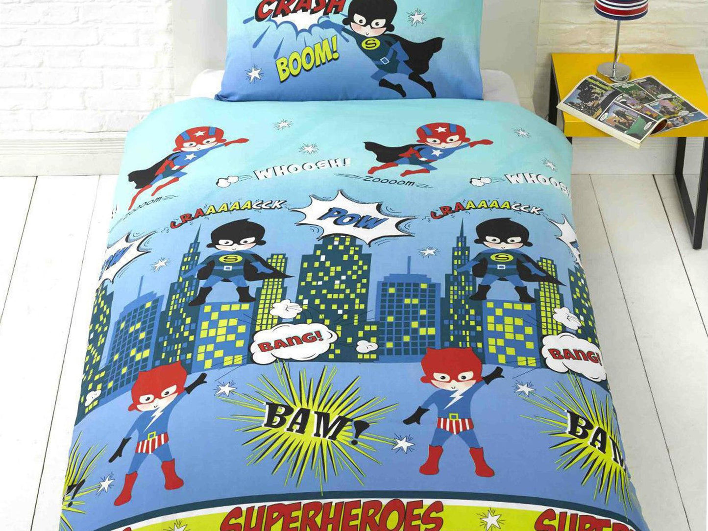 Super Heroes Childrens Bedding Set Multi