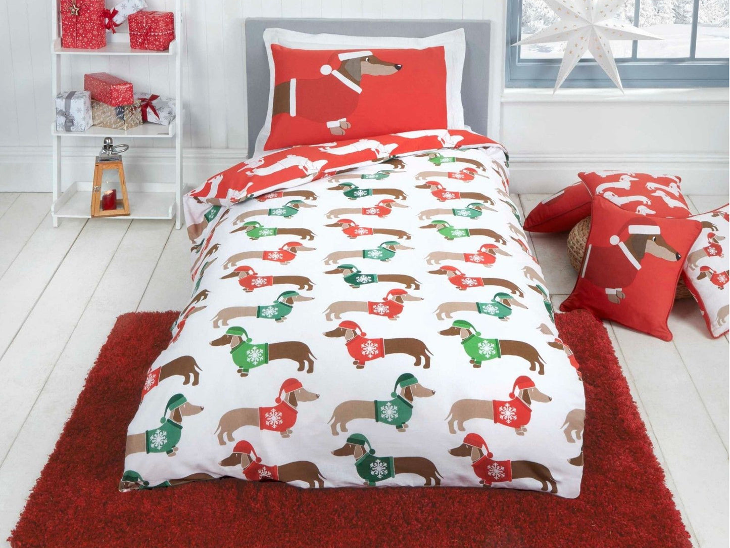 Christmas Sausage Dog Bedding Set Multi