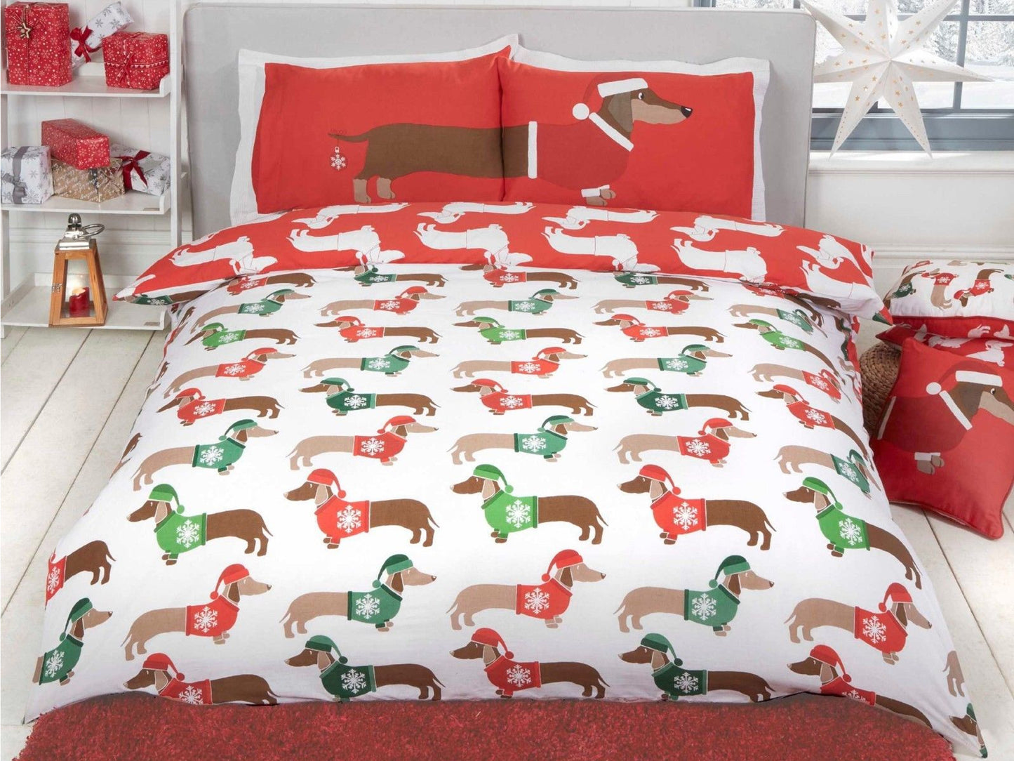 Christmas Sausage Dog Bedding Set Multi