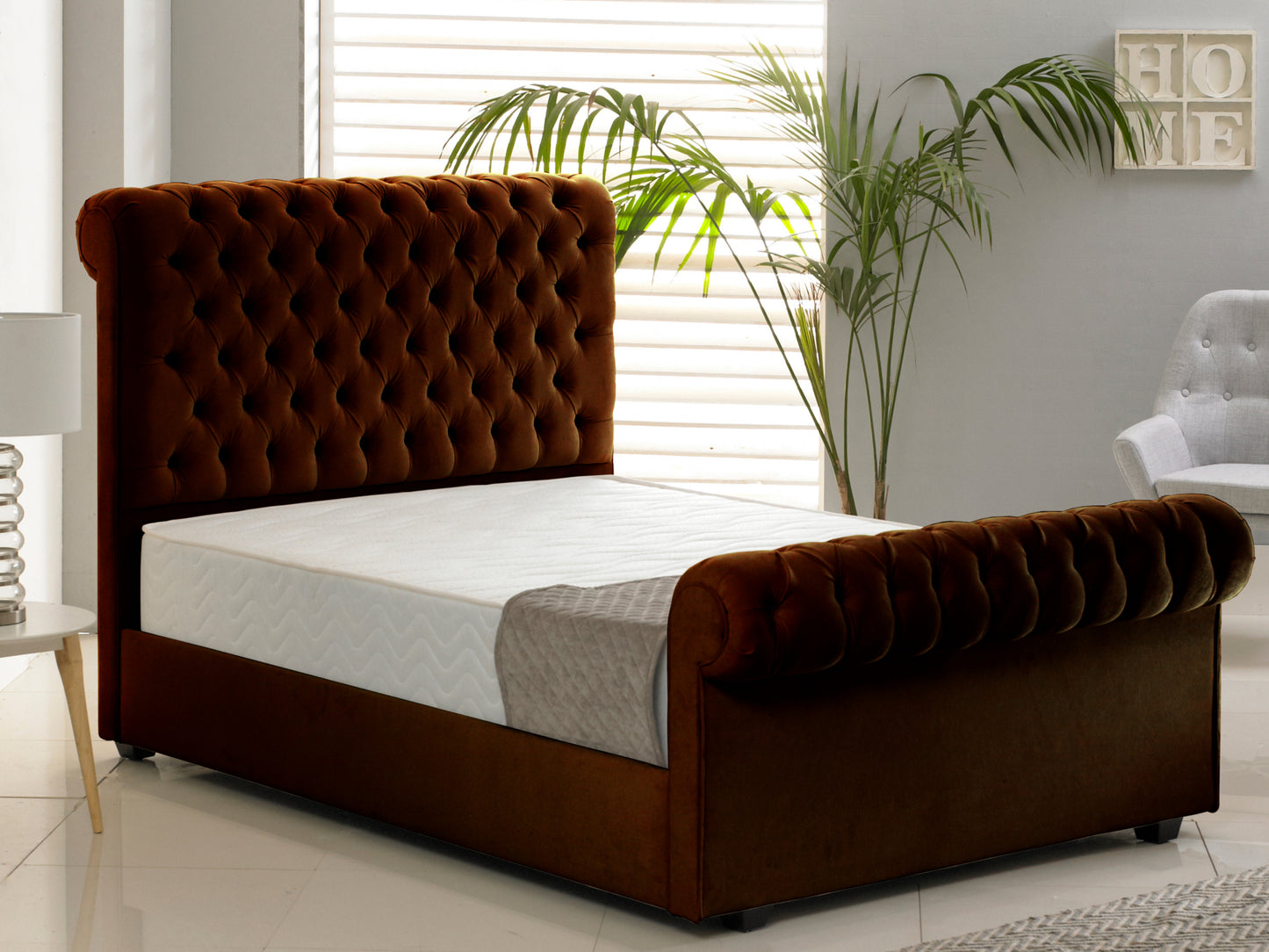 Windsor Luxury Bed Frame in Hercules Brown